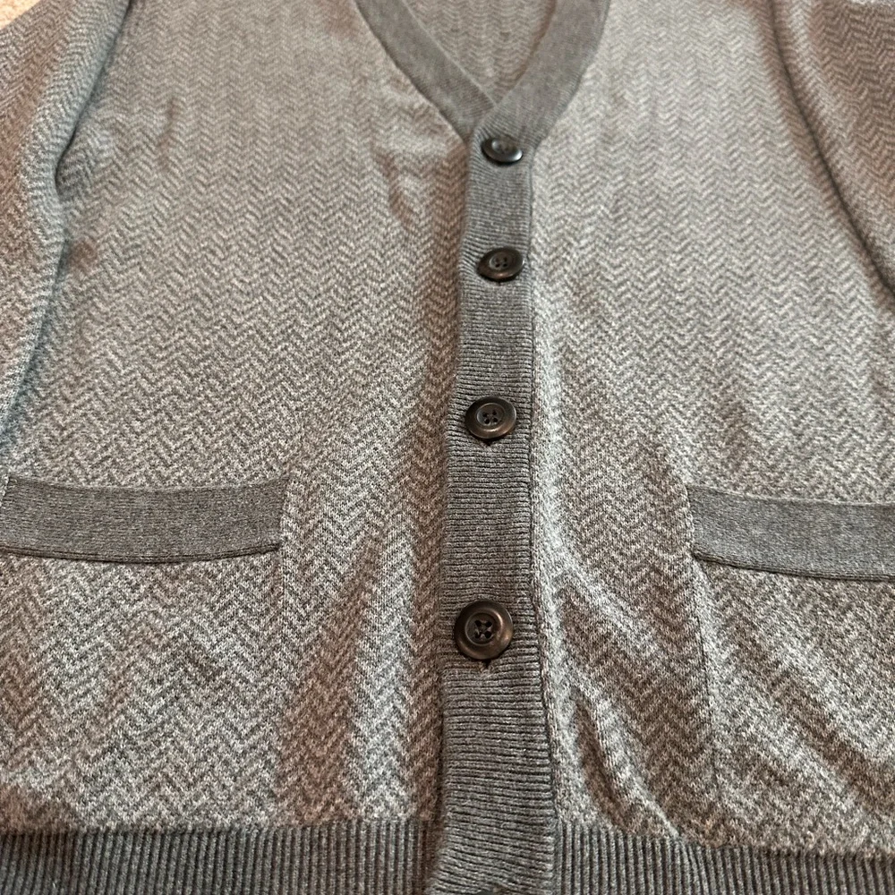 Charcoal Gray Cardigan Sweater - Picture 3 of 9